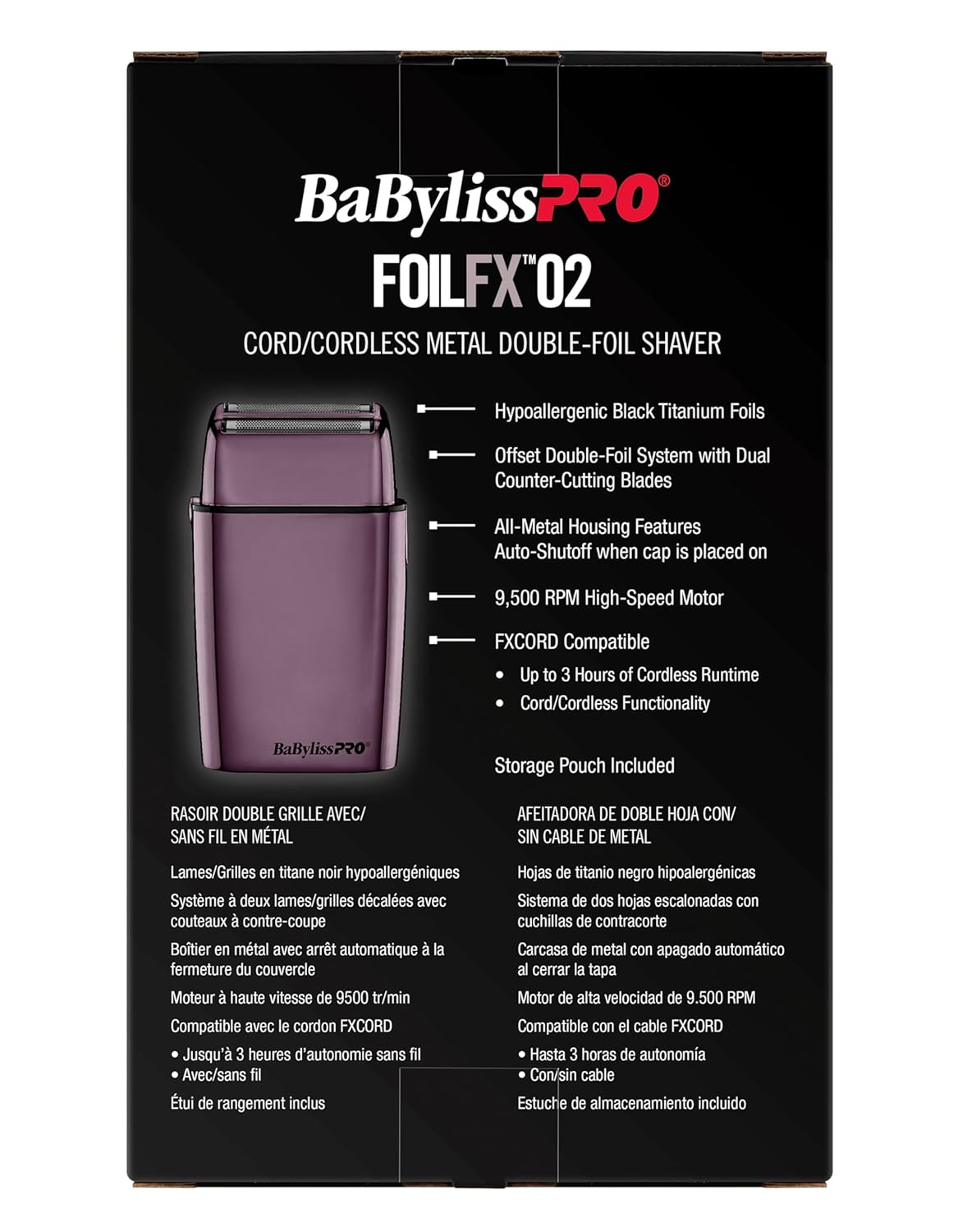 Babyliss pro Afeitadora de doble hoja foilfx edicion limitada s2p